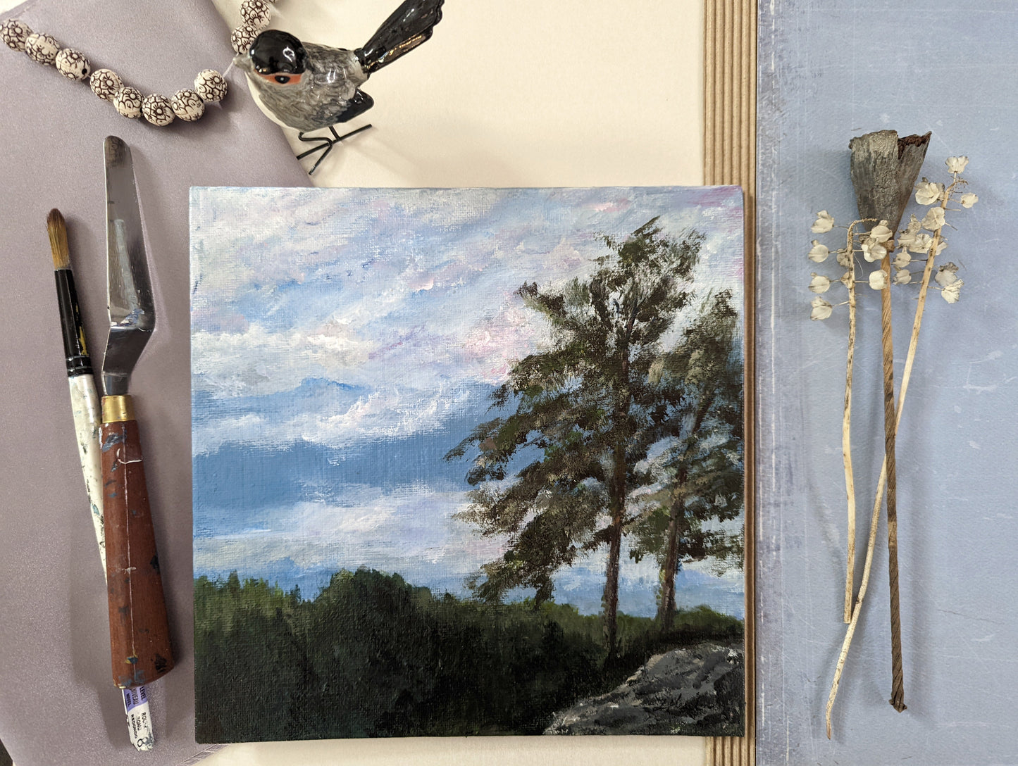 Acrylic painting of the Blue Ridge Parkway in Tennessee laura heisler studios