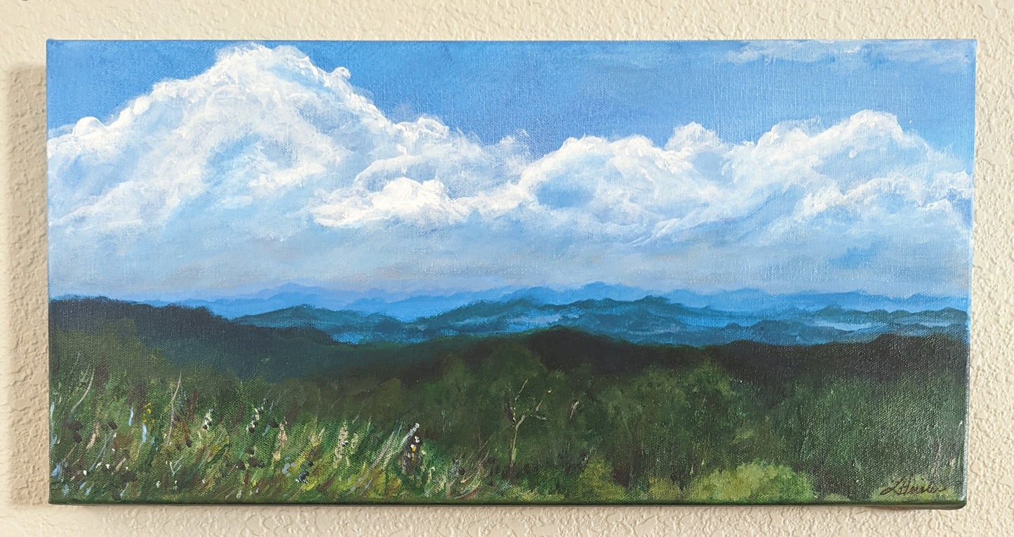 acrylic painting of blue ridge parkway north carolina laura heisler studios