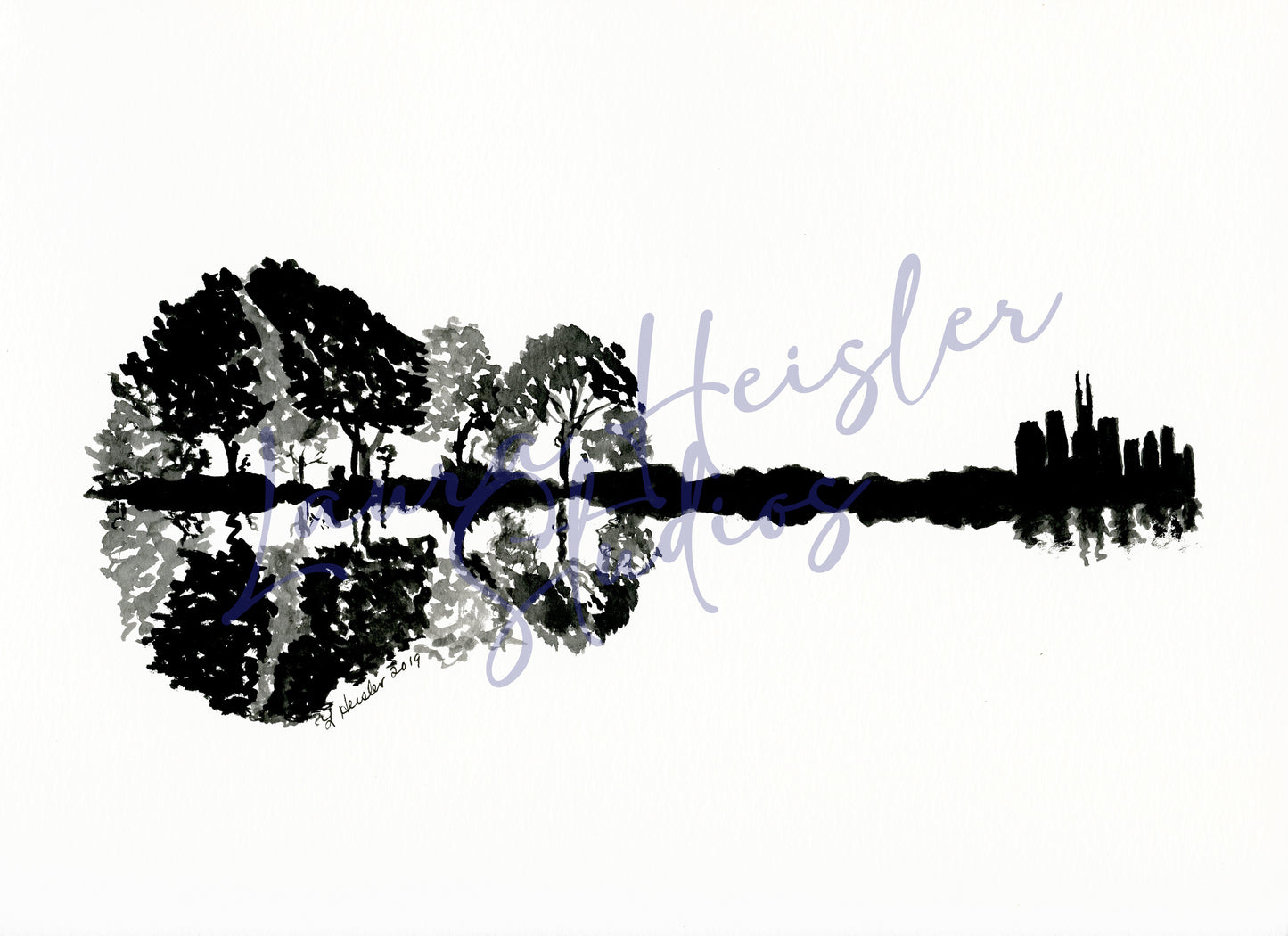Nashville Skyline ORIGINAL 9X12