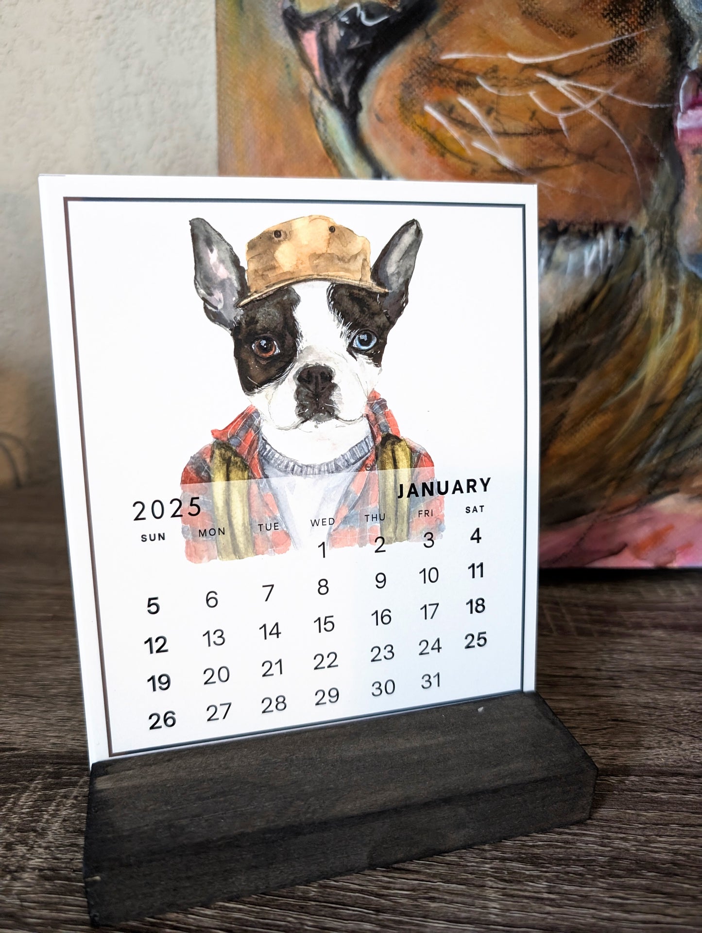 2025 Boston Terrier Desk Calendar