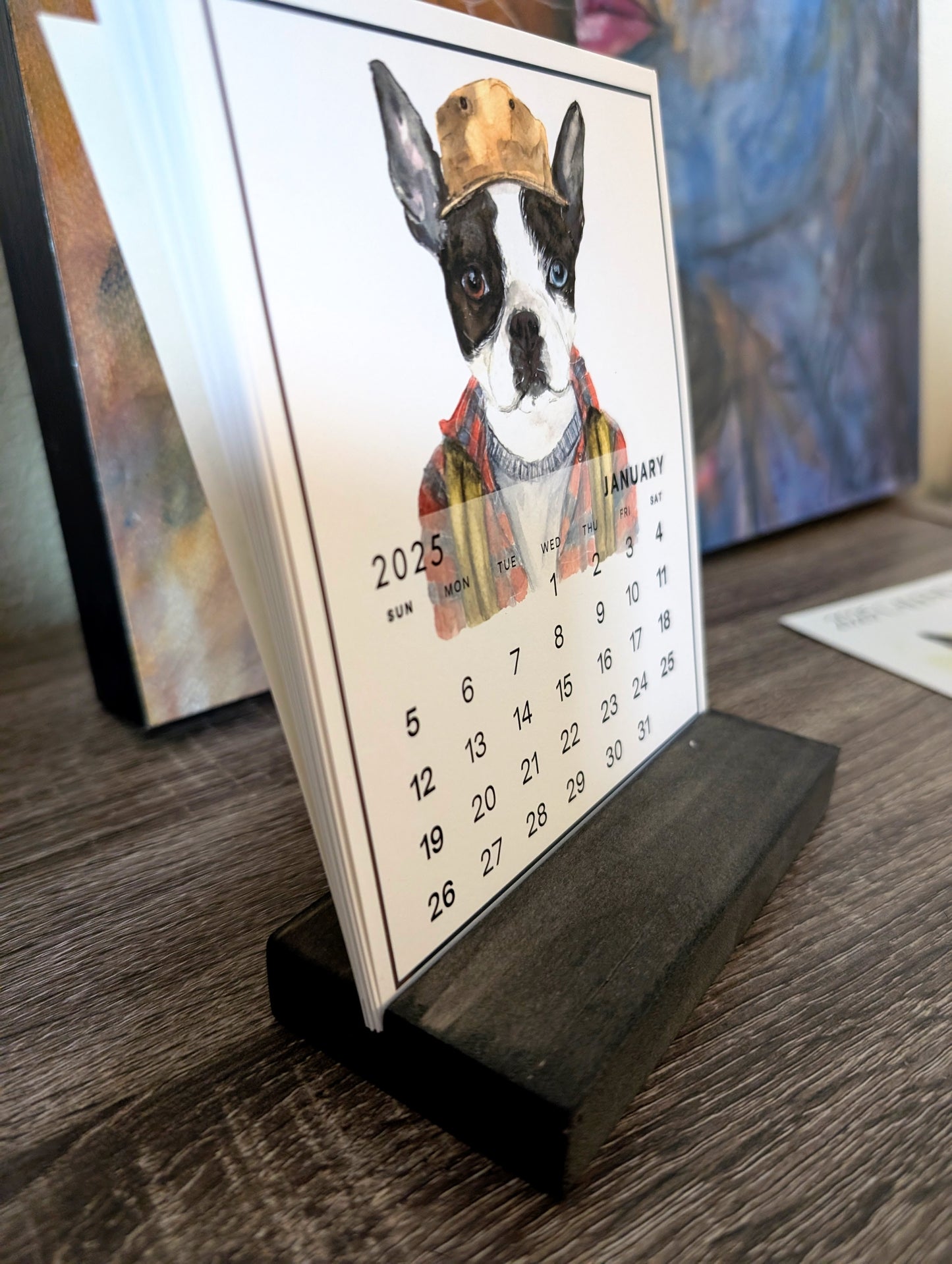 2025 Boston Terrier Desk Calendar