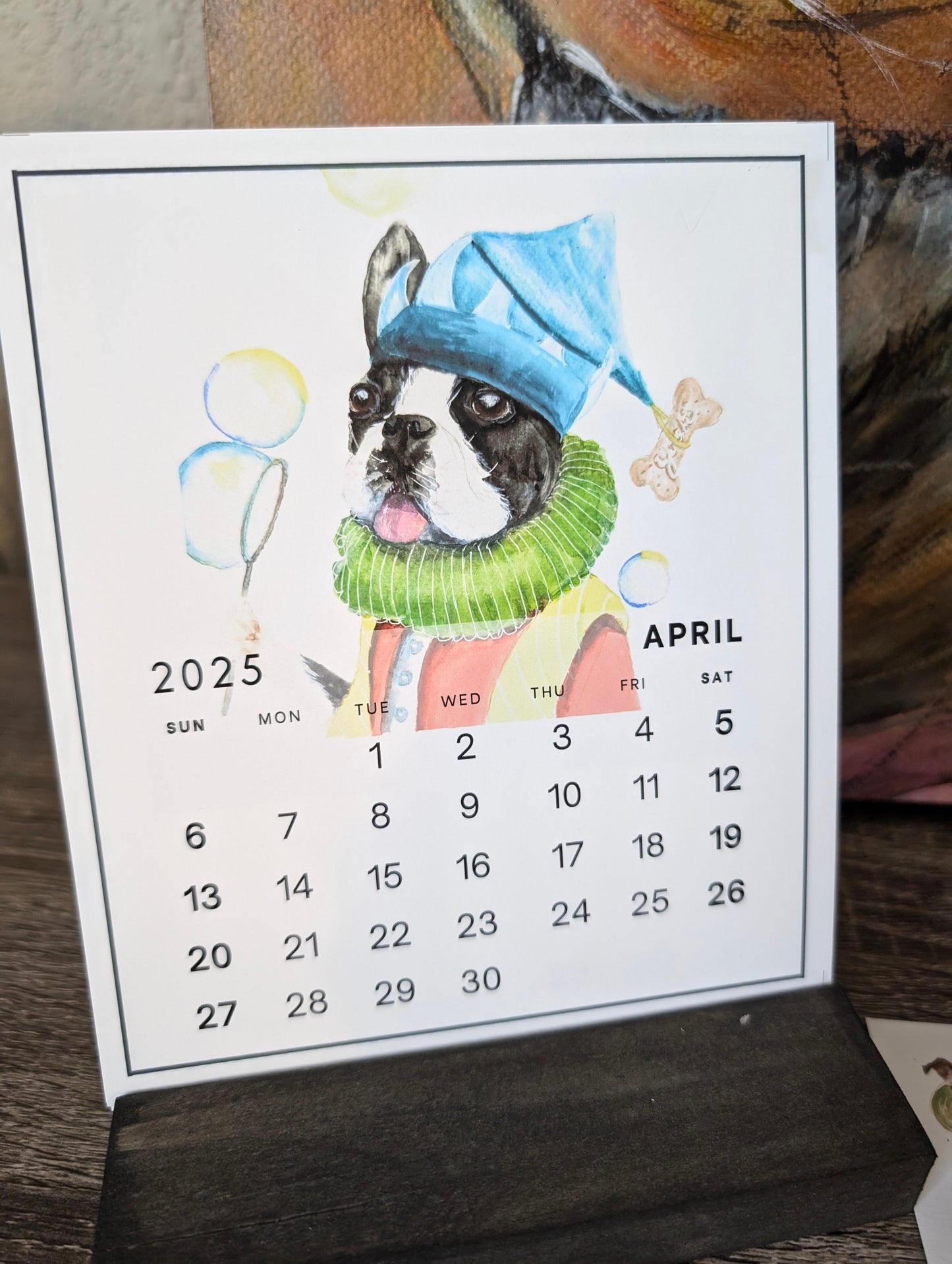 2025 Boston Terrier Desk Calendar