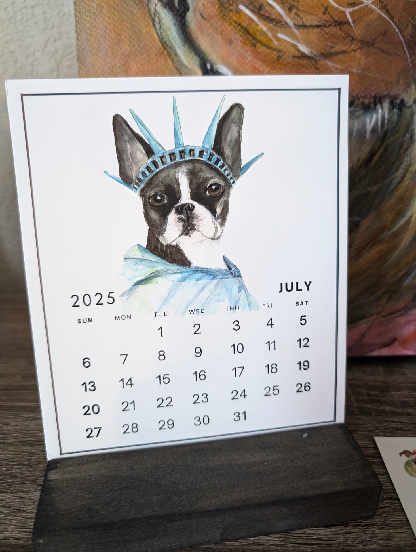 2025 Boston Terrier Desk Calendar