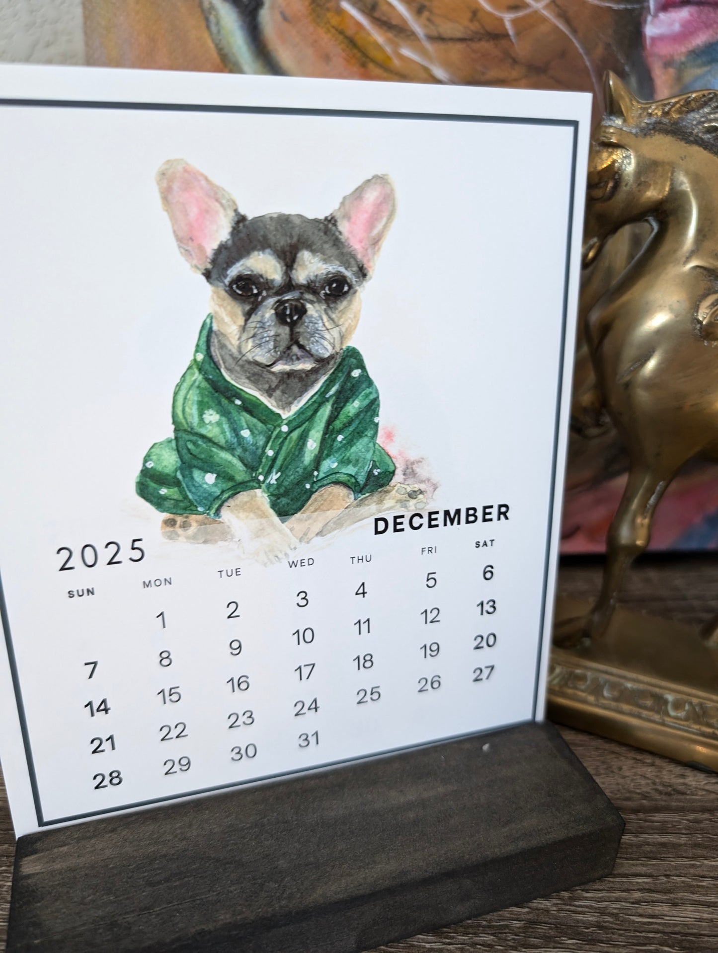 2025 Frenchie Desk Calendar