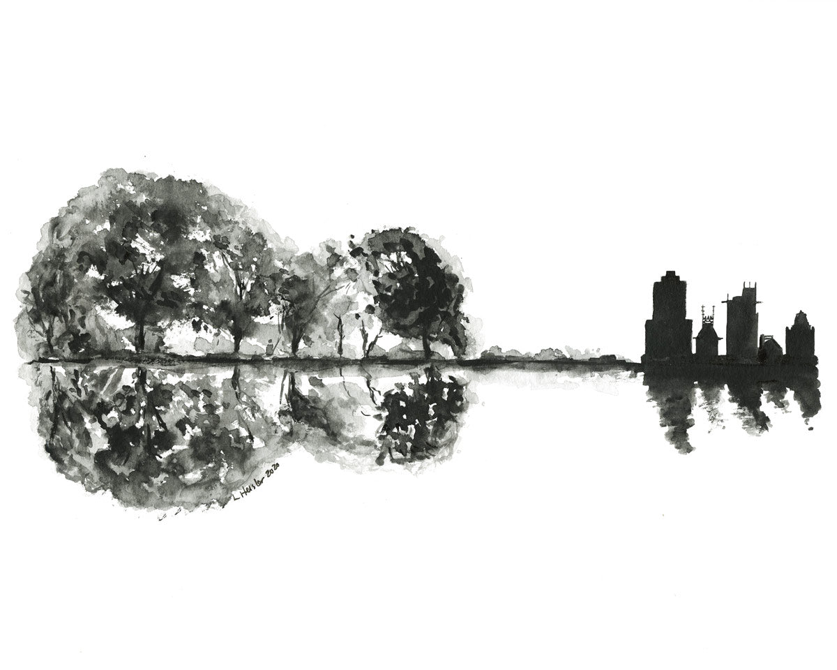 Asheville Skyline Giclee Print