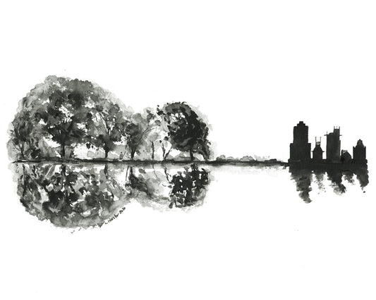 Asheville Skyline Giclee Print