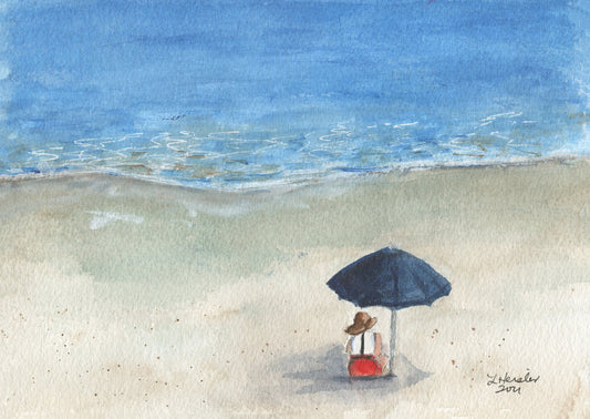 Beach Reader Giclee Print